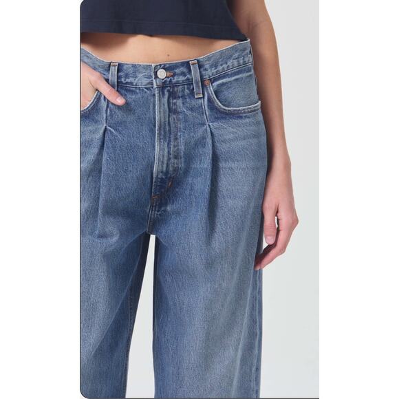 Agolde Dayna High Rise Pleat Baggy Jeans in Trap Size 28 - Picture 5 of 11